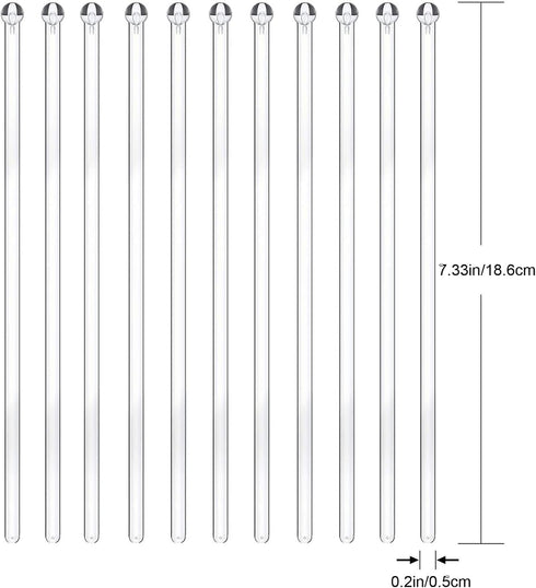 100 Pieces Ball Head Stirrer, Disposable Plastic Round Top Crystal Swizzle Sticks for Cocktail and Coffee Drinks