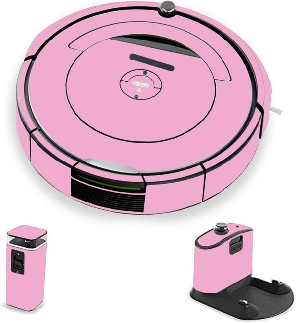 MightySkins Skin Compatible with iRobot Roomba 690 Robot Vacuum - Solid Pink | Protective, Durable Vinyl Decal Wrap
