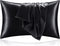 BEDELITE Satin Pillowcase for Hair and Skin, 2 Pack Super Soft Cooling Pillow Cases with Envelope Closure, Black