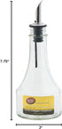 Tablecraft H608416 Clear Oil and Vinegar Bottle with Stainless Steel Pourer, 8 oz, 12 Pack
