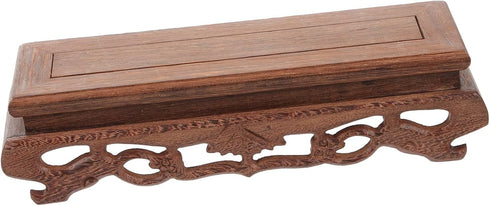 YARNOW Wooden Base Decorative Planter, Rectangle Flower Vase Stand for Home Plant Holder