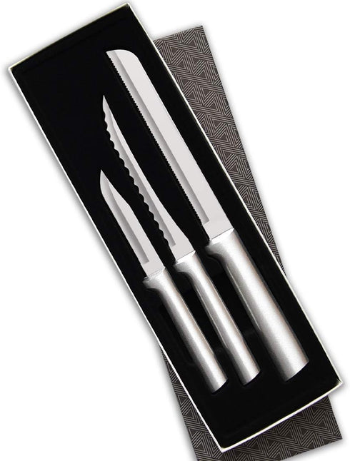 Rada Cutlery Sensational Serrations Kitchen Knife Set - 3-Piece, Stainless Steel Blade, Aluminum Handles