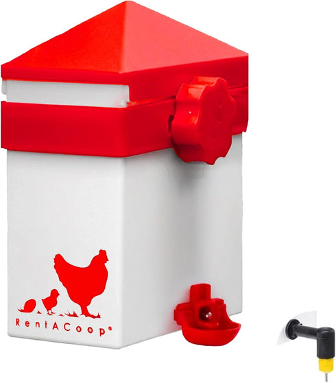 RentACoop 64oz (2 Liter) Chicken Drinker with 2 Versatile Nipples - Ideal