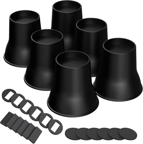 MYMULIKE Bed Risers 6 Inch, 6 Pack Heavy Duty Bed Furniture Risers,