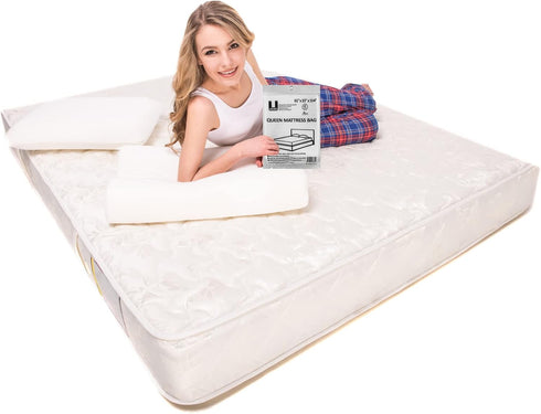 uBoxes Queen Size Mattress Covers/Bags, 61" x 15" x 104", Pack of 2 Moving Supplies