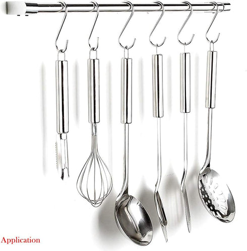 YourGift 20 Pack Flat S Hooks - Stainless Steel 3 inches S Shaped Hanging Hooks for Kitchen, Bathroom, Office