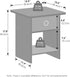 Closet, Furinno TIDUR Night Stand, Square Round Corner Nightstand with Storage Bin, Bedside Table, End Table, Side