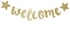 Welcome Little One Glitter Banner, Pre-strung Baby Shower Decor for Gender Reveal Party (Gold)