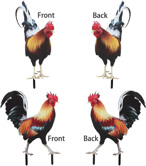 Bad Piggies Acrylic Chicken Yard Stakes - Outdoor Garden Art, Rooster & Chicken Statues for Pathway, Patio & Lawn