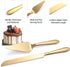 Cake Cutting Set for Wedding, Elegant Knife and Server with Stainless Steel Rounded Edges, Gold Gift Set of 2