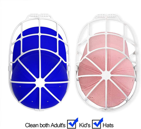 Hat Washer Cage with Mesh Bag, Adult/Kid's Hat Washer Frame, Dishwasher Hat Rack Protector Organizer