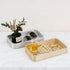 GORESE Gold Perfume Tray, Decorative PU Leather Jewelry Tray for Dresser and Nightstand Organizer, Catch-All Vanity