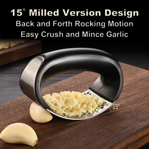 Dybepocih Set,3-in-1 Garlic Press Rocker,New Stainless Steel Garlic Mincer Garlic Crusher Garlic Crusher,Peeler