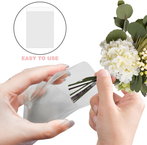 30Pcs Pocket Boutonniere Plastic Sleeve, Clear Holders for Art Flower Holders and Boutonniere Supplies