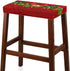 Set 2 Counter Christmas Bar Stool Seat Covers Jingle Bell Red Bar Stool Covers Rectangle of Stool Bar Chair Covers