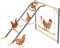 PETSFIT Chicken Perch for Coop-Solid Wood and Rustproof Iron Roosting Bar with