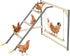 PETSFIT Chicken Perch for Coop-Solid Wood and Rustproof Iron Roosting Bar with