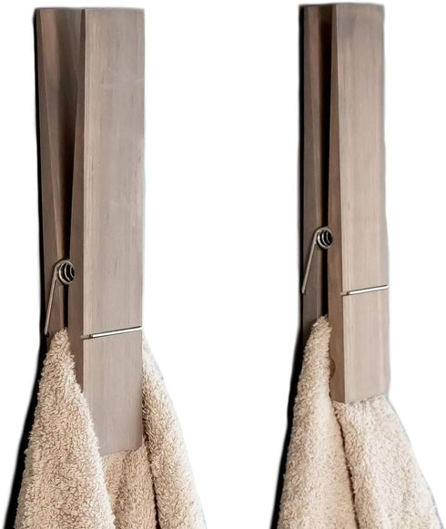 Giant Clothespin Bathroom Towel Holder | Huge 12 Clothes pin | Farmhouse
