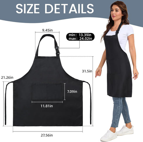 slqlgd 2 Pack 2 adjustable apron with pockets for men and women, waterproof and oil Resistant