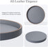 12" GORESE Round Coffee Table Tray for Home Decor, PU Leather Decorative Serving Tray for Home & Entryway Tables
