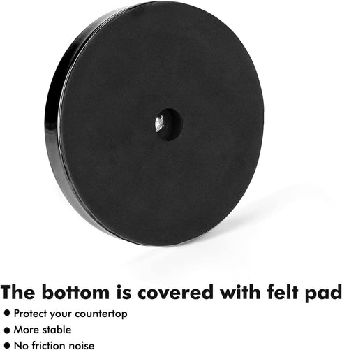 Black Paper Towel Holder Stand with Heavy Weighted Stainless Steel Base, Free Standing Holder, Matte Black