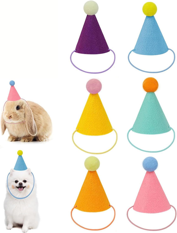 Mini Party Hats for Stuffed Animals, Birthday Party Cone Hats Dolls Dog
