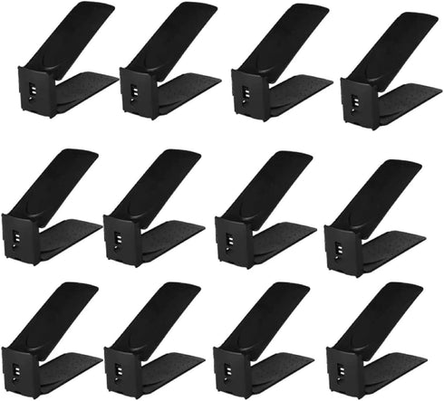 Pack of 12 Pcs Shoe Slot Organise Storage Adjustable 3-Level Height Shoe