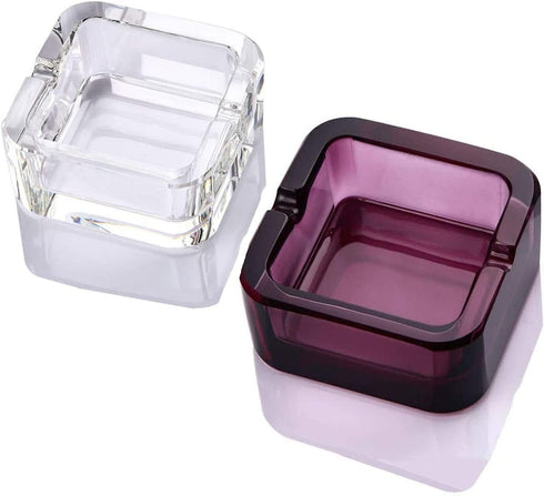 Crystal Glass Ashtray, Large Purple Ashtray for Home Use