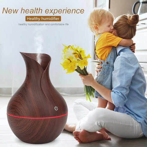 High Capacity Cool Mist Humidifier, for Bedroom, Baby Room, Living Room (Dark Wooden Grain)
