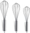 Berglander Whisk Set Pack of 3, Stainless Steel Cooking Whisks 8", 10", 12" Wire Balloon Whisk (Silver)