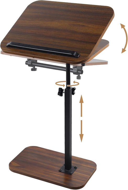 comfoyar Couch Side Table Adjustable Height, C Shaped End Table for Bed