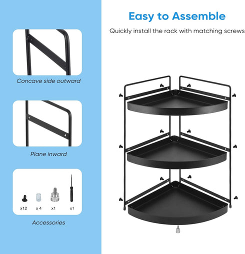 Lvssci 3 Countertop Countertop Corner Shelf Tier Bathroom Organizer Kitchen Bathroom Perfume Trays for Dresser Cosmetic