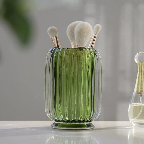 Gaolinci Countertop, Clear Tumbler Cup Makeup Brush Toothbrush Holder for Bathroom, Vanity, Desk and Bedside Table