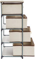 Juvale 4-Tier Tall Closet Dresser with Drawers - Small Fabric Storage Organizer for Bedroom (Beige)