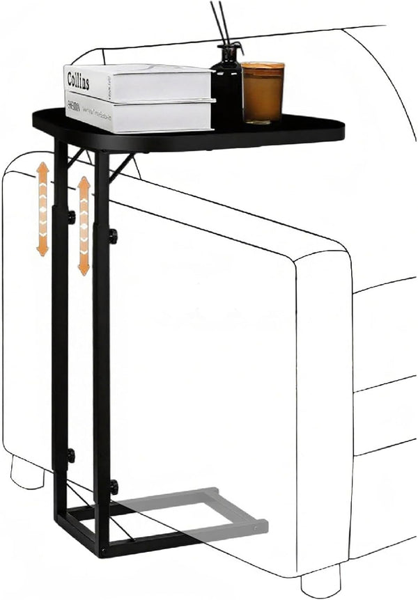 Premium Adjustable C Shaped End Table, Mini Side Tables for Couch and