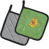 Caroline's Treasures 8854PTHD Gerber Daisy Orange Pair of Heat Resistant Pot Holders for Cooking, 7 1/2 x 7 1/2