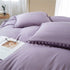 Lavender Standard Size Pillow Shams Set of 2 - Boho Pom Fringe Pillowcases, 20x26 Inch Light Purple Pillowshams