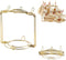 YOLIFE Gold Tea Cup Holder Display Stand - Metal Rack for 6 Cups and Saucers, Foldable Organizer