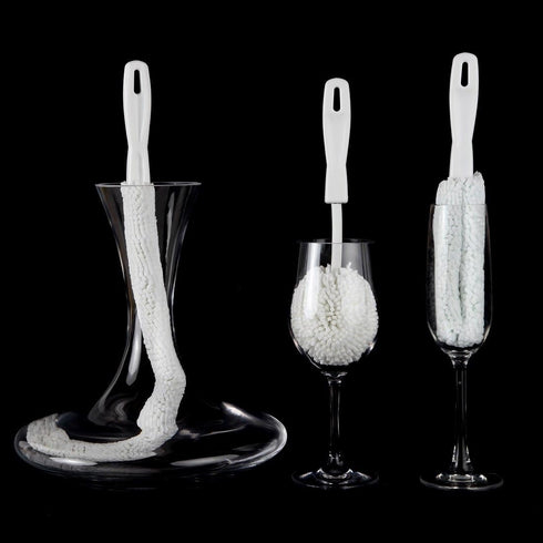 Lily's Home Decanter Cleaning Brush Set, Glassware Cleaning Brushes for Hard to Reach Areas, Set of 3