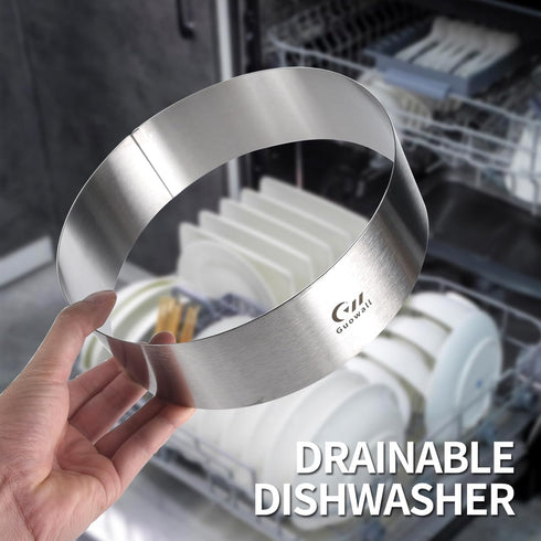 Guowall 4/6/8 inch Stainless Steel Cake Rings for Baking, Mousse Ring Mold Round Biscuit Cutter for Baking Tools
