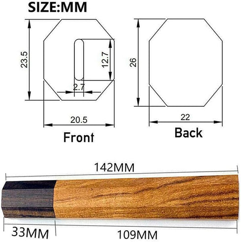 1PC Japanese-style Kitchen Knife Handle, Octagonal Handles Safflower Knives Material