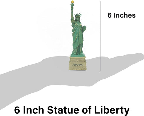 Statue of Liberty Replica 6 Inches with Short Base & Copper Tint, New York Souvenirs