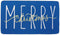 ONWAY Merry Christmas Doormat 17.5 x 29 Inch Blue Gold Low-Profile Indoor/Outdoor Seasonal Floor Rug