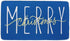 ONWAY Merry Christmas Doormat 17.5 x 29 Inch Blue Gold Low-Profile Indoor/Outdoor Seasonal Floor Rug