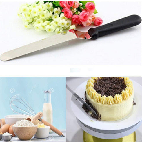 3 Metal Cake Offset Spatulas, 6, 8 & 10 Inch Frosting Angled Icing Spatula for Decorating