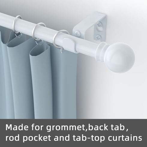 Curtain Rods for Windows 48 to 84-93 Inch, 5/8 Inch Decorative Heavy Duty Metal Set with Brackets