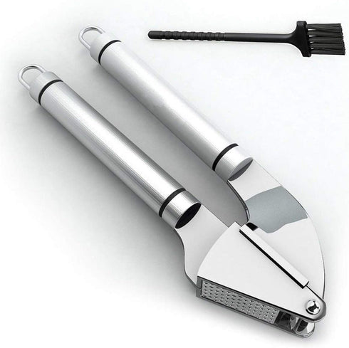 Best Garlic Press with Cleaning Brush, Solid 18/10 Stainless Steel Garlic Crusher Mincer Ginger Tools