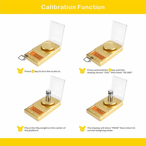 Milligram Scale 50g/0.001g, Portable Jewelry Scale with LCD Backlit, Tare, High Precision Mini Carat Gram Scale