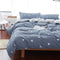 3 Pieces Duvet Cover Set, Blue Gray with White Triangles, Queen Size 90x90 with 2 Pillow Shams
