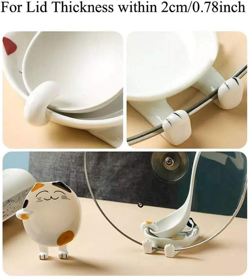 OURASHERO Multifunctional Ceramic Spoon Rest - Cute Cat Shape Utensil Holder for Kitchen Counter & Stove